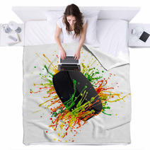 Colorful Splash With Hockey Puck Blankets 52504038
