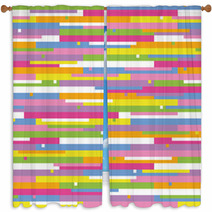 Colorful Stripes Abstract Pattern Window Curtains 59113160