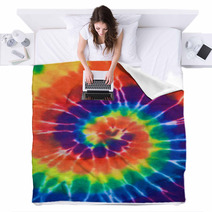 Colorful Tie Dye Fabric Texture Background Blankets 67616824