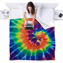 Colorful Tie Dye Fabric Texture Background In Square Ratio Blankets 71249410