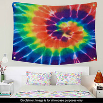 Colorful Tie Dye Fabric Texture Background In Square Ratio Wall Art 71249410