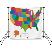 Colorful USA Map Backdrops 56921983