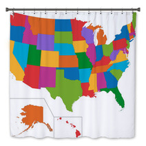 Colorful USA Map Bath Decor 56921983
