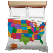 Colorful USA Map Bedding 56921983