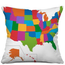 Colorful USA Map Pillows 56921983