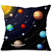 Colorful Vector Solar System Pillows 71482282