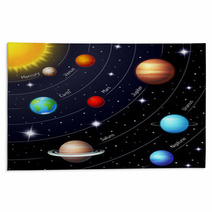 Colorful Vector Solar System Rugs 71482282