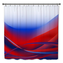 Colorful Waves Isolated Abstract Background Red And Blue White Bath Decor 71395848