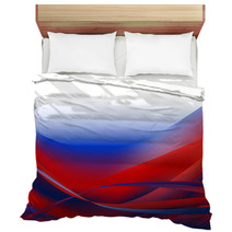 Colorful Waves Isolated Abstract Background Red And Blue White Bedding 71395848