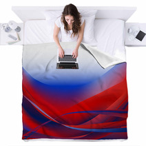 Colorful Waves Isolated Abstract Background Red And Blue White Blankets 71395848