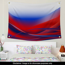 Colorful Waves Isolated Abstract Background Red And Blue White Wall Art 71395848