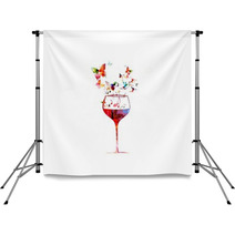 Colorful Wine Glass Backdrops 50299939
