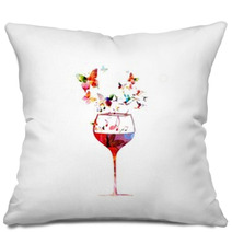 Colorful Wine Glass Pillows 50299939