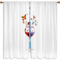 Colorful Wine Glass Window Curtains 50299939