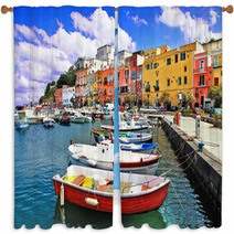 Colors Of Italy Series - Procida Island Window Curtains 52756444
