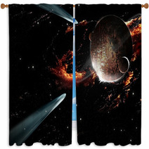 Comet Planet Window Curtains 8286988