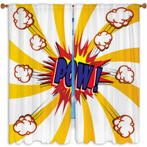 Comic Book Explosion Vector Illustration Background Window Curtains 57112420