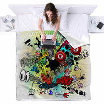 Comic Book Explosions Blankets 35495045