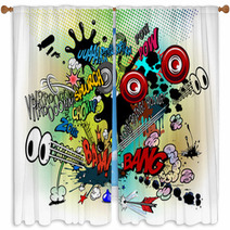 Comic Book Explosions Window Curtains 35495045