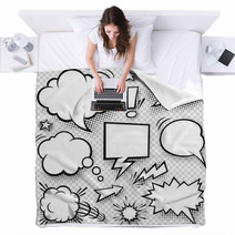 Comic Bubbles And Elements Blankets 59246842