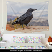 Common Raven On A Rock Ledge Wall Art 56657118