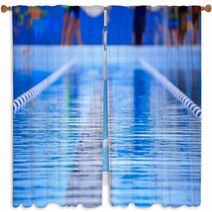 Community Swimming Pool Lane Window Curtains 158668912
