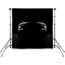 Computer Generated Image Of A Sports Car, Studio Setup, On A Dark Background. Backdrops 87149180