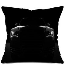 Computer Generated Image Of A Sports Car, Studio Setup, On A Dark Background. Pillows 87149180