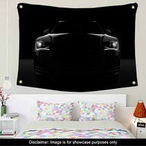 Computer Generated Image Of A Sports Car, Studio Setup, On A Dark Background. Wall Art 87149180