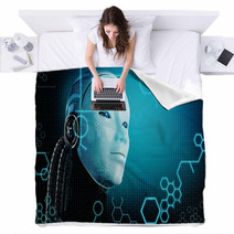 Computer Robot Background Blankets 57901138