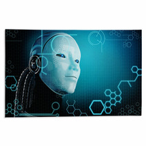 Computer Robot Background Rugs 57901138