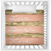 Concept Image Of Live Laugh Love Motivational Quote Hand Written On Vintage Painted Wooden Wall Nursery Decor 98341710