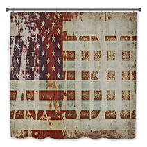 Concept Zombie And Old Grunge USA Flag Background Bath Decor 64768026