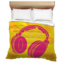 Conceptual Design With Headphone Silhouette Bedding 49749214