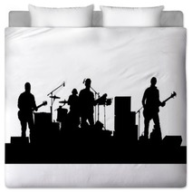 Concert Of Rock Band On A White Background Bedding 94130575