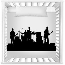 Concert Of Rock Band On A White Background Nursery Decor 94130575