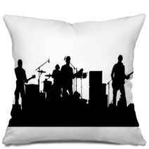 Concert Of Rock Band On A White Background Pillows 94130575