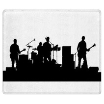 Concert Of Rock Band On A White Background Rugs 94130575
