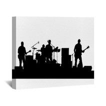Concert Of Rock Band On A White Background Wall Art 94130575