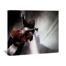 Concert Photo Of Man Playing Cello With Background Lights Wall Art 68519896
