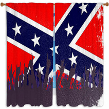 Confederate Civil War Flag Audience Window Curtains 106798309