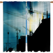 Construction Cranes Window Curtains 63181535