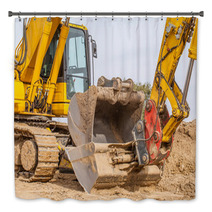 Construction Site - Excavator With Removable Bucket Bath Decor 56883160