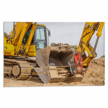Construction Site - Excavator With Removable Bucket Rugs 56883160