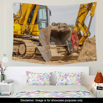 Construction Site - Excavator With Removable Bucket Wall Art 56883160