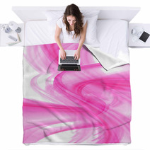 Contemporary Abstract Pink Waves Blankets 70817842