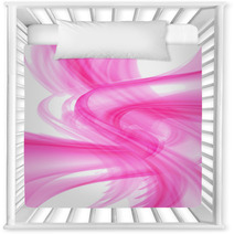 Contemporary Abstract Pink Waves Nursery Decor 70817842