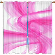 Contemporary Abstract Pink Waves Window Curtains 70817842