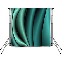 Convex Monochrome Shiny Waves In Emerald. Backdrops 65429766