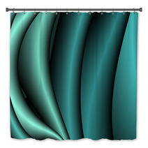 Convex Monochrome Shiny Waves In Emerald. Bath Decor 65429766